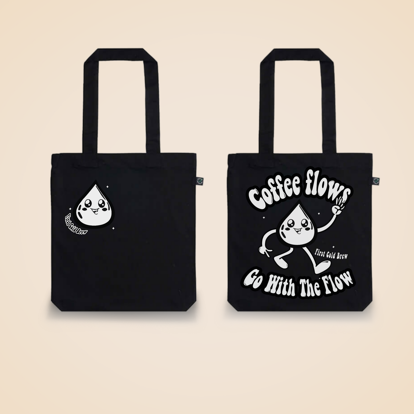 First Cold Brew Organic Cotton Tote Bag Black
