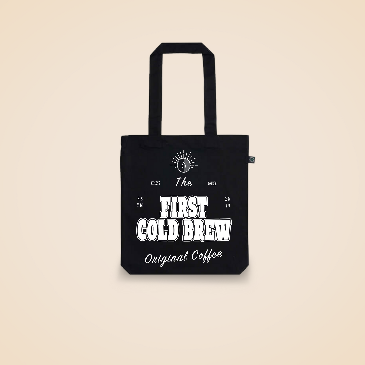 First Cold Brew Organic Cotton Tote Bag Black